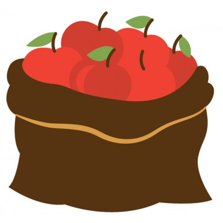 Sticker sac de pommes rouge