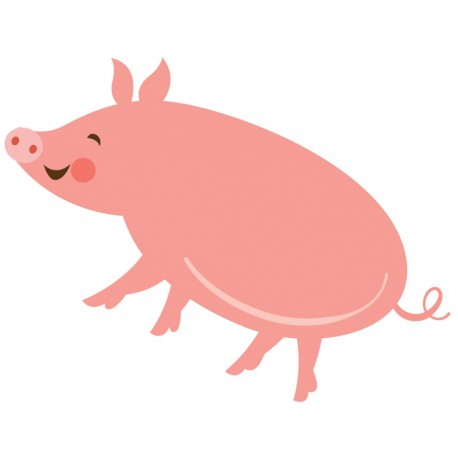 Sticker cochon rose