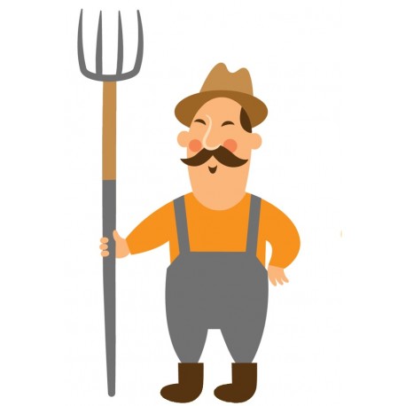 Sticker le fermier attend le foin