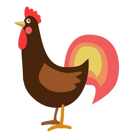 Sticker coq basse cours