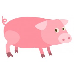 Sticker cochon rose surveille