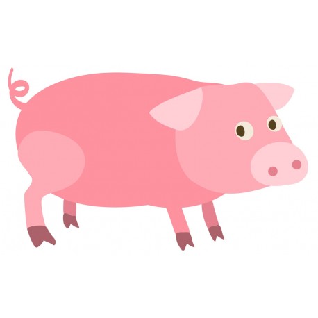 Sticker cochon rose surveille