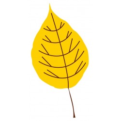 Sticker feuille chene jaune