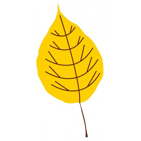 Sticker feuille chene jaune