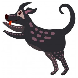 Sticker chien noir
