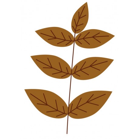 Sticker feuille marron multi