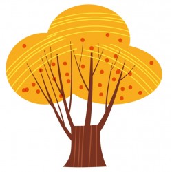Sticker arbre jaune erable
