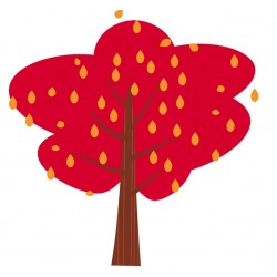 Sticker arbre rouge