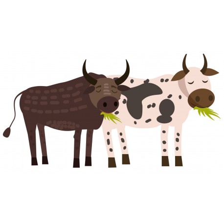 Sticker famille vache