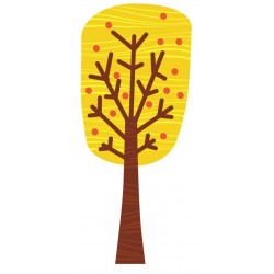 Sticker arbre pomme rouge