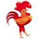 Sticker coq fier en marche