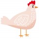 Sticker poule blanc
