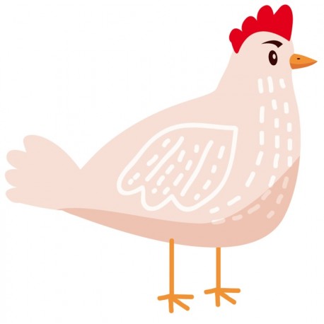 Sticker poule blanc