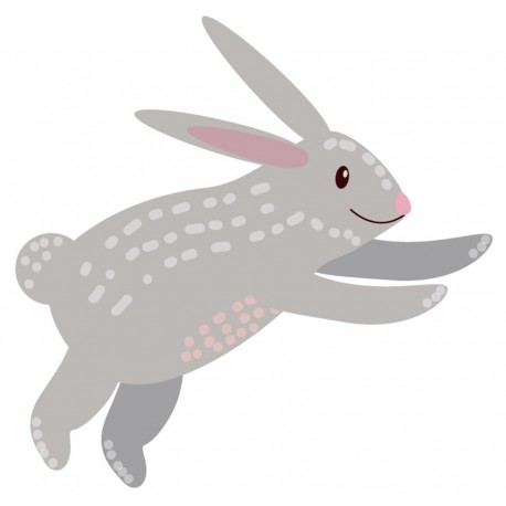 Sticker mural lapin gris