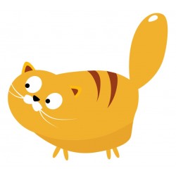 Sticker mural chat moutarde