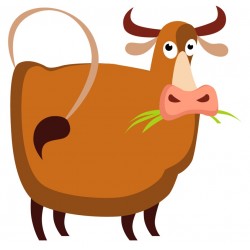 Sticker grosse vache mange