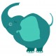 Sticker elephant vert