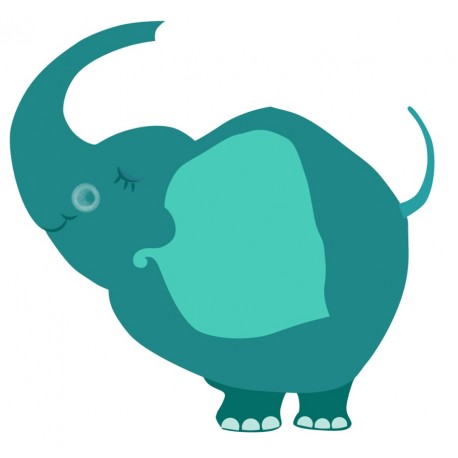 Sticker elephant vert