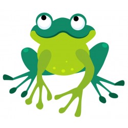 Sticker grenouille en bond