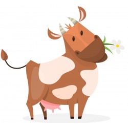 Sticker taureau corne mange