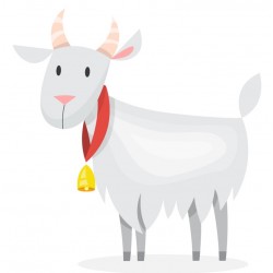 Sticker chevre avec cloche