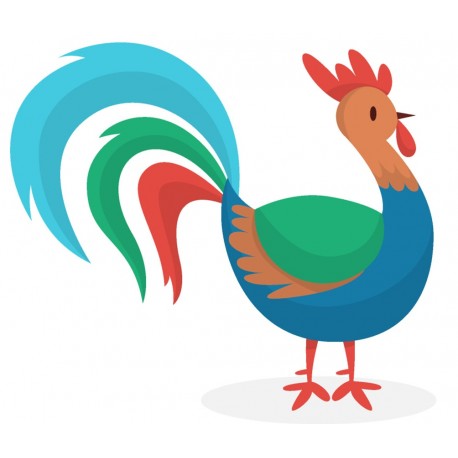 Sticker jolie coq