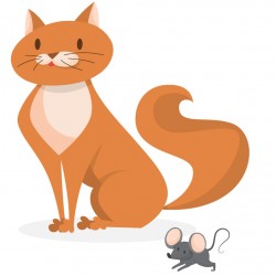 Sticker chat avec souris