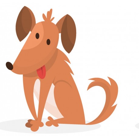 Sticker chien tire la langue