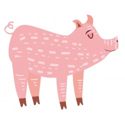 Sticker cochon avec pois blanc