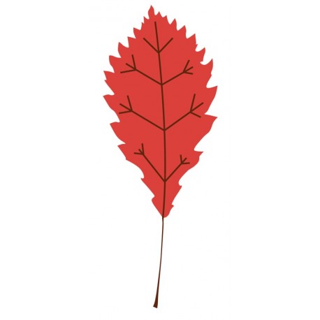 Sticker feuille rouge