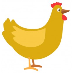 Sticker poule moutarde