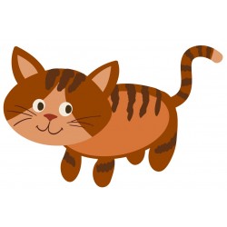 Sticker chat marron