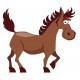 Sticker cheval au trot
