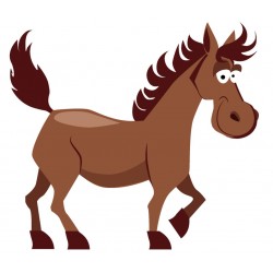 Sticker cheval au trot