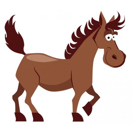 Sticker cheval au trot