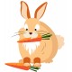 Sticker lapin mange carottes