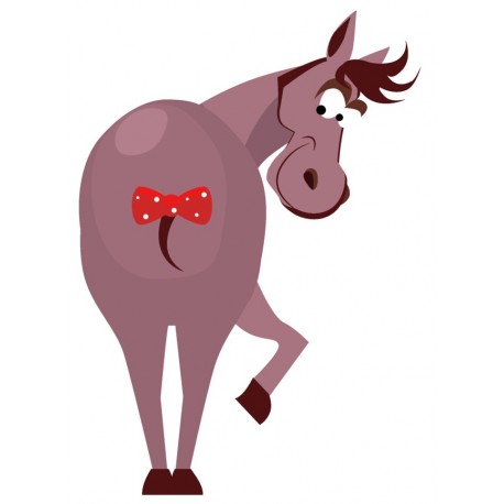 Sticker cheval avec noeud