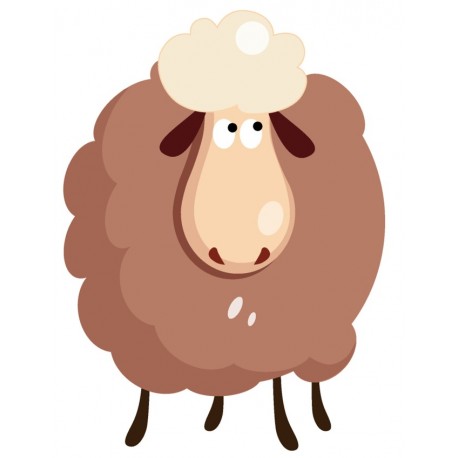 Sticker mouton marron