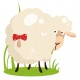 Sticker mouton avec neoud
