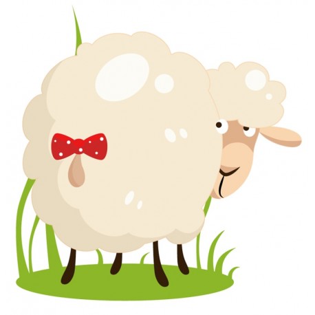 Sticker mouton avec neoud