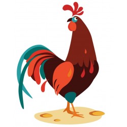 Sticker coq graphique