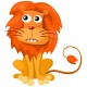 Sticker lion assis