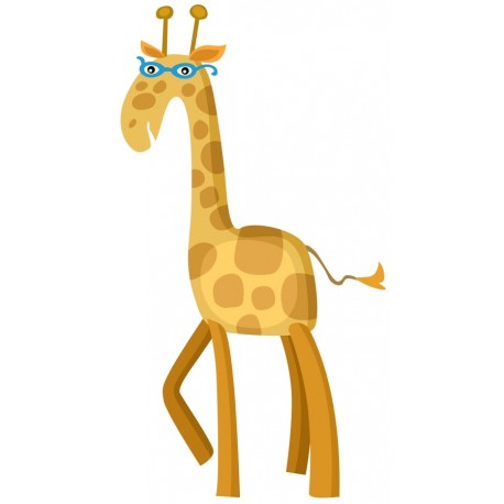Sticker girafe avec lunette de soleil
