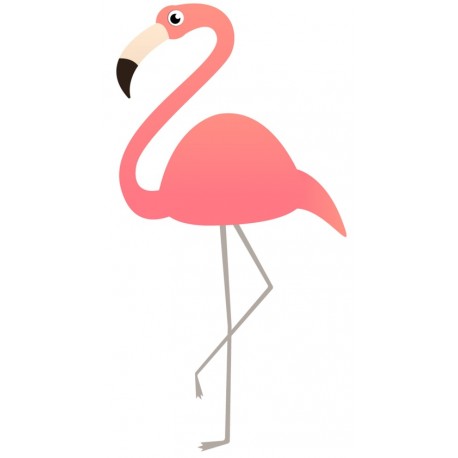 Sticker deco flammant rose