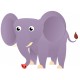 Sticker deco elephant violet