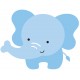 Sticker elephant bleu