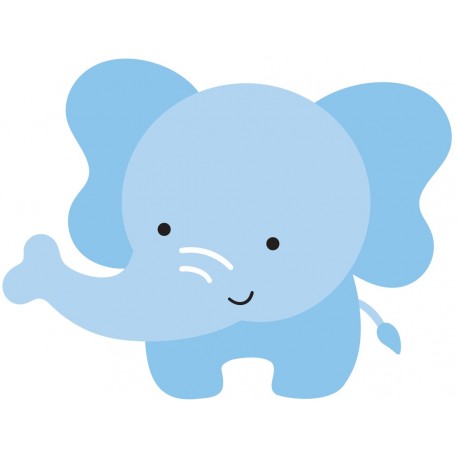Sticker elephant bleu