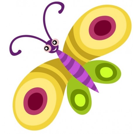 Sticker papillon violet et vert