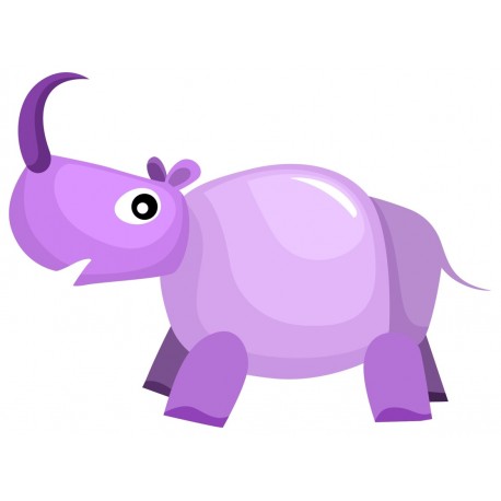 Sticker rhino violet déco