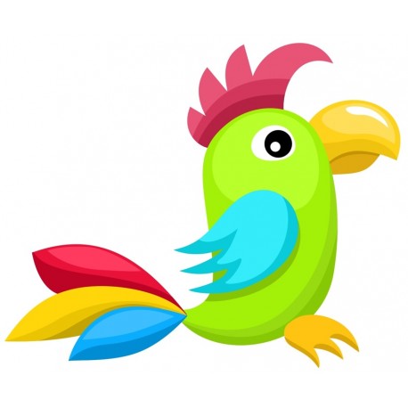 Sticker perroquet flashy